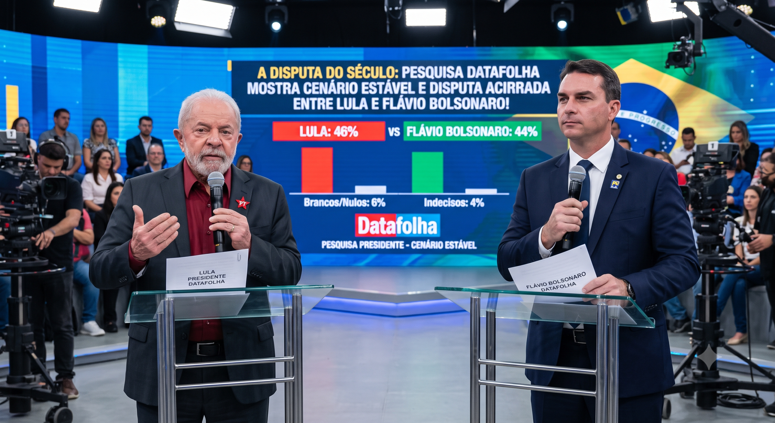 A Disputa do Século: Pesquisa Datafolha Mostra Cenário Estável e Disputa Acirrada Entre Lula e Flávio Bolsonaro!